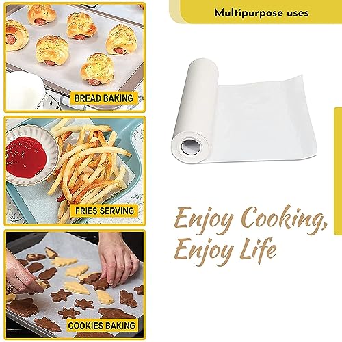 XML Food Wrapping Parchment Paper Roll Butter Paper 20 Mtrs X 11 inch for Kitchen Oil and Fat Free Cooking Frankie Sandwich Burger Cake Cookie Baking (Pack of 1) - Image 2