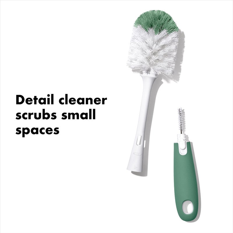 OXO Tot Bottle Brush with Nipple Cleaner and Stand - Sage - Image 3