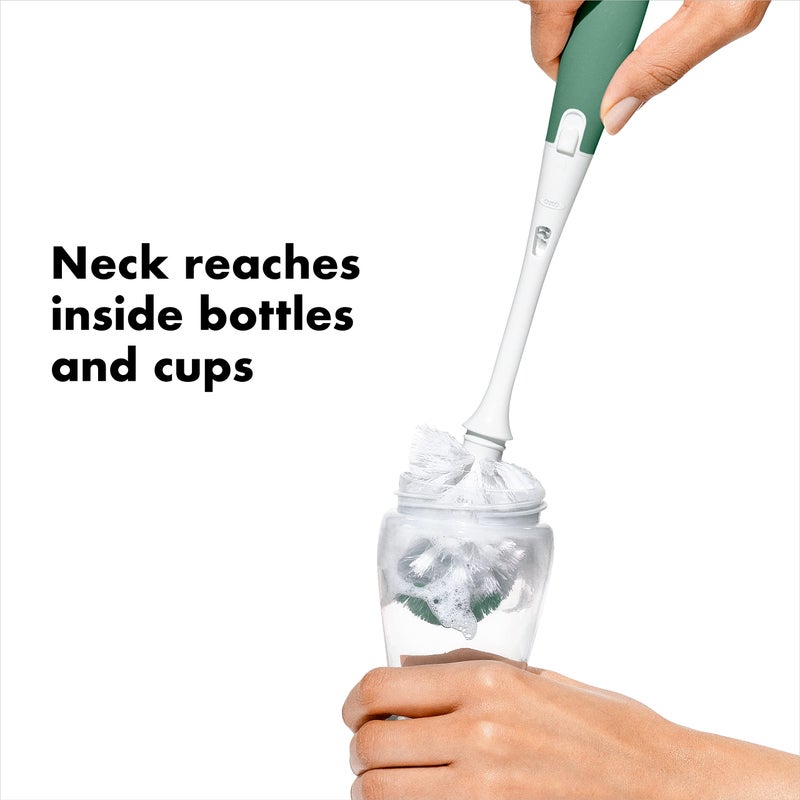 OXO Tot Bottle Brush with Nipple Cleaner and Stand - Sage - Image 4