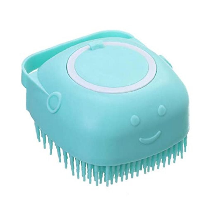 Pet Shampoo Brush: Blue Silicone Material - Shampoo Storage Function Pet Massage Brush for Cats and Dogs - Image 1