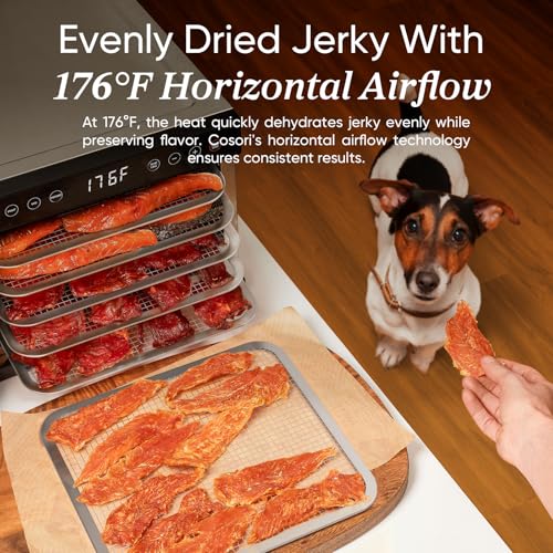 COSORI Food Dehydrator for Jerky, 176°F Temperature Control, 5 Stainless Steel Trays Dryer Machine, 4 Presets, 48H Timer, for Dog Treats, Meat, Fruit, Veggies, Snacks, Recipe Book Included - Image 3