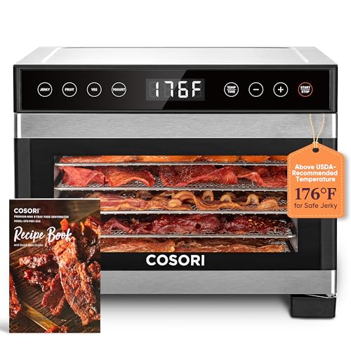 COSORI Food Dehydrator for Jerky, 176°F Temperature Control, 5 Stainless Steel Trays Dryer Machine, 4 Presets, 48H Timer, for Dog Treats, Meat, Fruit, Veggies, Snacks, Recipe Book Included - Image 1