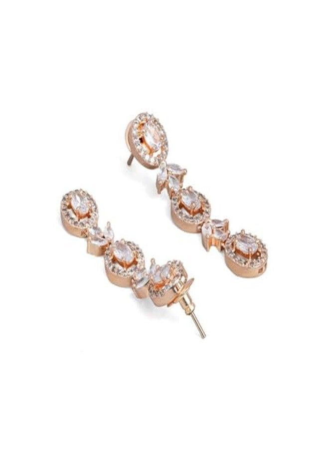 Rubans Gold-Plated White CZ-Studded Handcrafted Jewellery Set For Women - Image 4