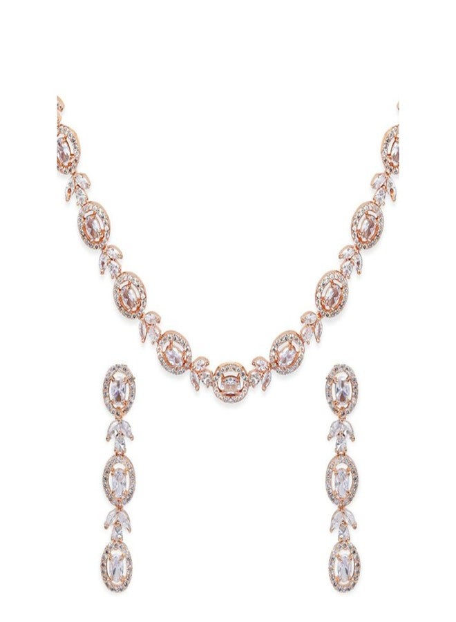Rubans Gold-Plated White CZ-Studded Handcrafted Jewellery Set For Women - Image 5