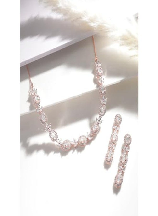 Rubans Gold-Plated White CZ-Studded Handcrafted Jewellery Set For Women - Image 3