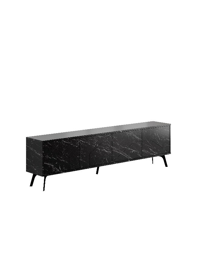 موراه هوم Dune TV Stand up to 70 Inches TVs | Modern TV Cabinet 4-Door | Modern TV Units for Living Room | Storage Cabinet | 180x29.6x50 CM (Black Marble) - Image 5