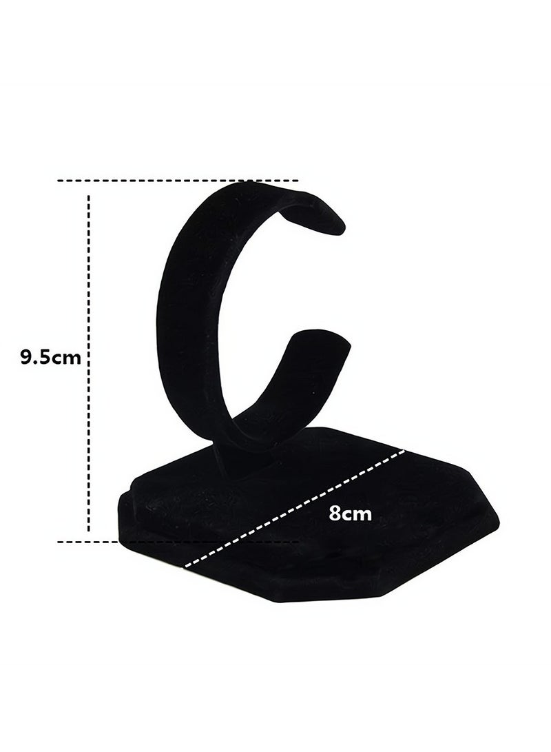 C Type Jewelry Display Rack for Watches Bracelets and Bangles Black Stand Holder