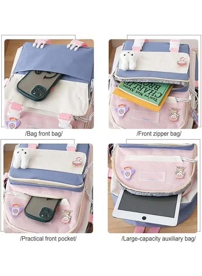 5 Piece School Bag Fashion Women's New Oxford Cloth School Bag Student School Bag  - Image 3