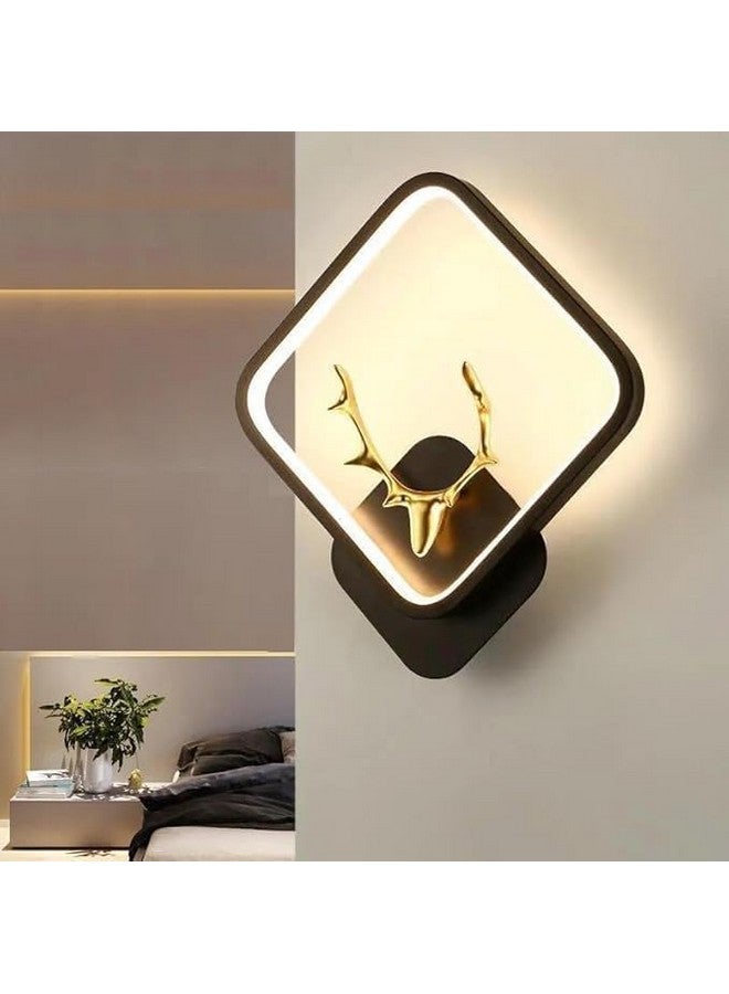 kinis Polyvinyl Chloride Deer Horn LED Wall Lamp for Wall/Led Wall Light for Living Room/Led Wall Scone to décor Your Home/Cafe/Bar/Hotel, Square, (3 Color in One) Yellow, White and Natural White - Image 1