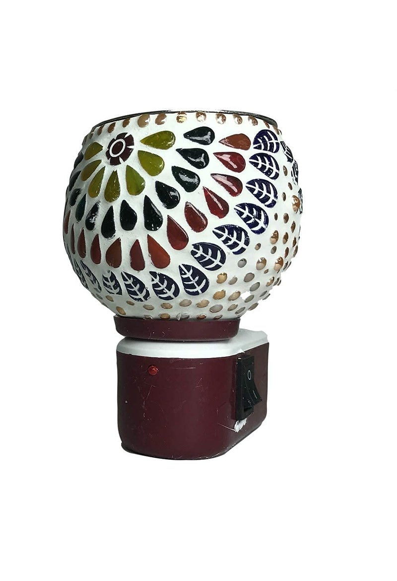 DS Enterprise Kapur Dani Electrical Camphor Diffuser. Glass Kapoor Dani & Essential Oil Diffuser with On Off Switch to Toggle Between Burner & Lamp (449) - Image 4