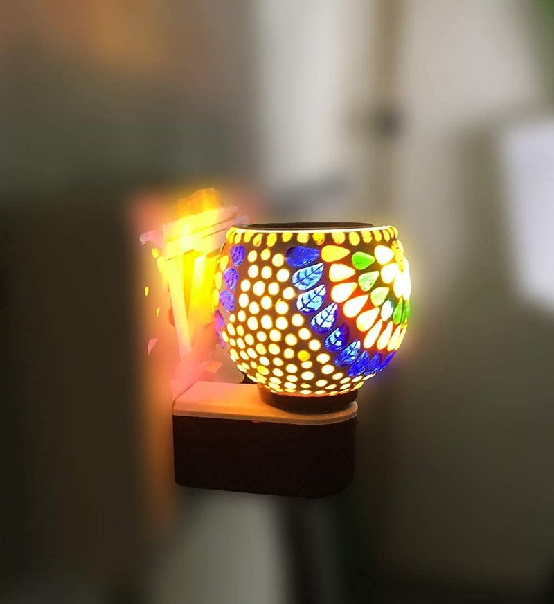 DS Enterprise Kapur Dani Electrical Camphor Diffuser. Glass Kapoor Dani & Essential Oil Diffuser with On Off Switch to Toggle Between Burner & Lamp (449) - Image 5