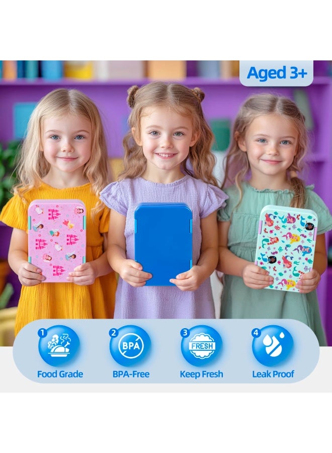 Kids Bento Lunch Box 810ml, 6-Compartment Food Container, BPA-Free PP, Microwave Dishwasher Safe Tray for School Snacks, Blue - Image 5