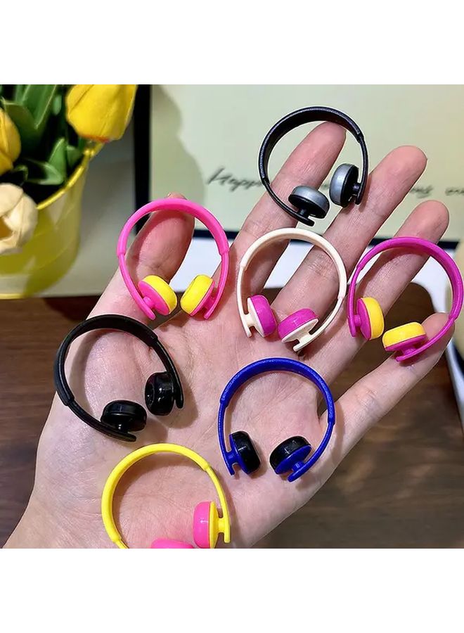 Realistic Mini Earphones Decorative Ornaments Handmade Plastic Dollhouse Accessories Pink Accents Computer Room Decor Set Of 6 Pcs - Image 2