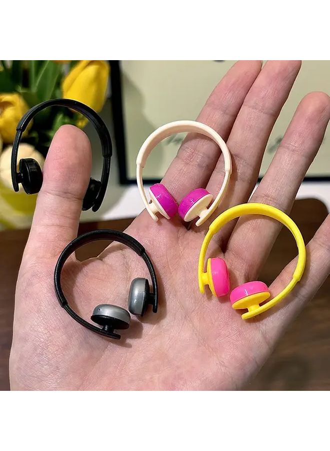 Realistic Mini Earphones Decorative Ornaments Handmade Plastic Dollhouse Accessories Pink Accents Computer Room Decor Set Of 6 Pcs - Image 5