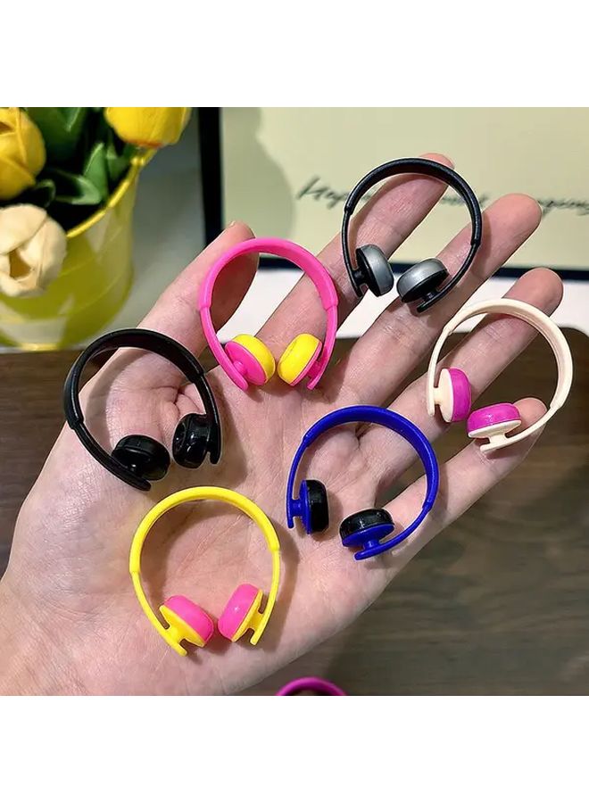 Realistic Mini Earphones Decorative Ornaments Handmade Plastic Dollhouse Accessories Pink Accents Computer Room Decor Set Of 6 Pcs - Image 4