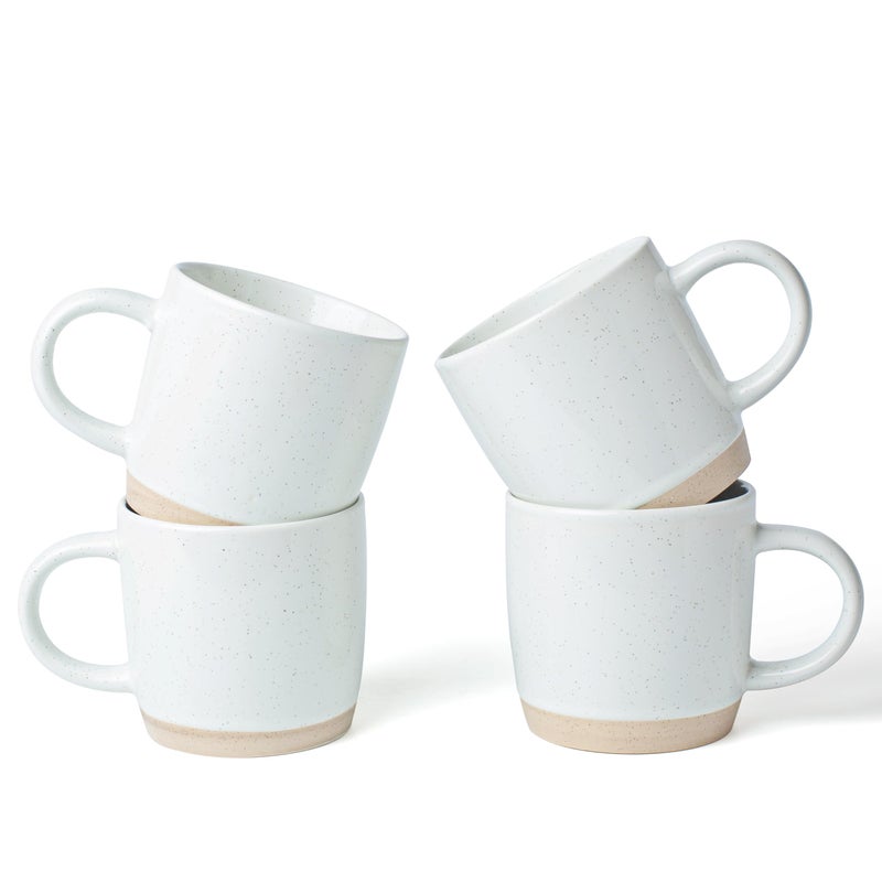 famiware Coffee Mugs for 4 12 oz Mug Set Dringking Cup with Handle for Coffee Tea Cocoa Milk Milkyway serise White