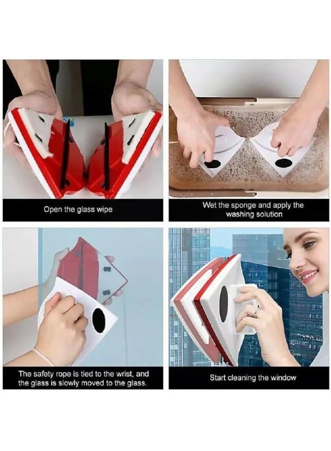 ممساحة زجاج مغناطيسية – تنظيف جانبي الزجاج في نفس الوقت | تصميم عملي بخامة قوية لسهولة التنظيف Dk - Image 5