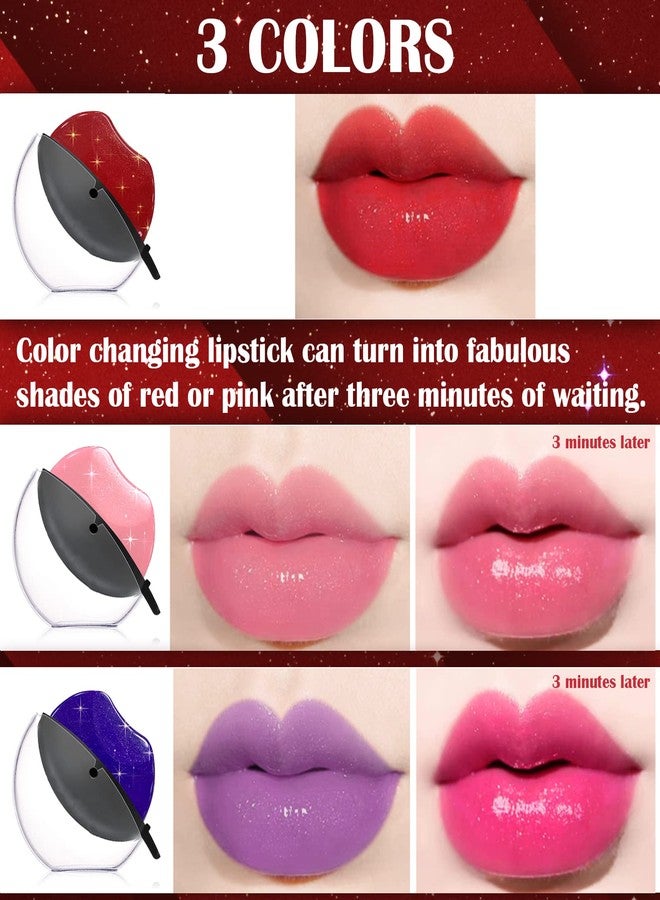 DAGEDA 3 Colors Lazy Lipstick, Pearl Lipstick Magic Color Changing Lipstick, Labiales Magicos Long Lasting Moisturizing Lipstick, Not Fade Lip Shape Lipstick for Lazy People（Color A） - Image 2