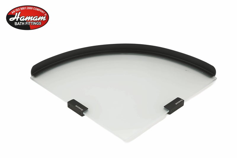HAMAM Glass Corner Shelf Black for Bathroom, Kitchen Corner Shelf, Glass Shelf for Living Room Wall Mount with Pack of Screws (10x10 inches) - Image 5