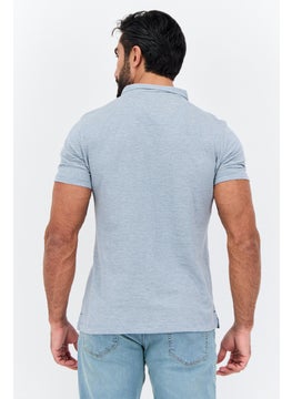 Project Essentials Men Regular Fit Stripe Short Sleeve Polo Shirt, Grey  - Image 3