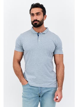 Project Essentials Men Regular Fit Stripe Short Sleeve Polo Shirt, Grey  - Image 1