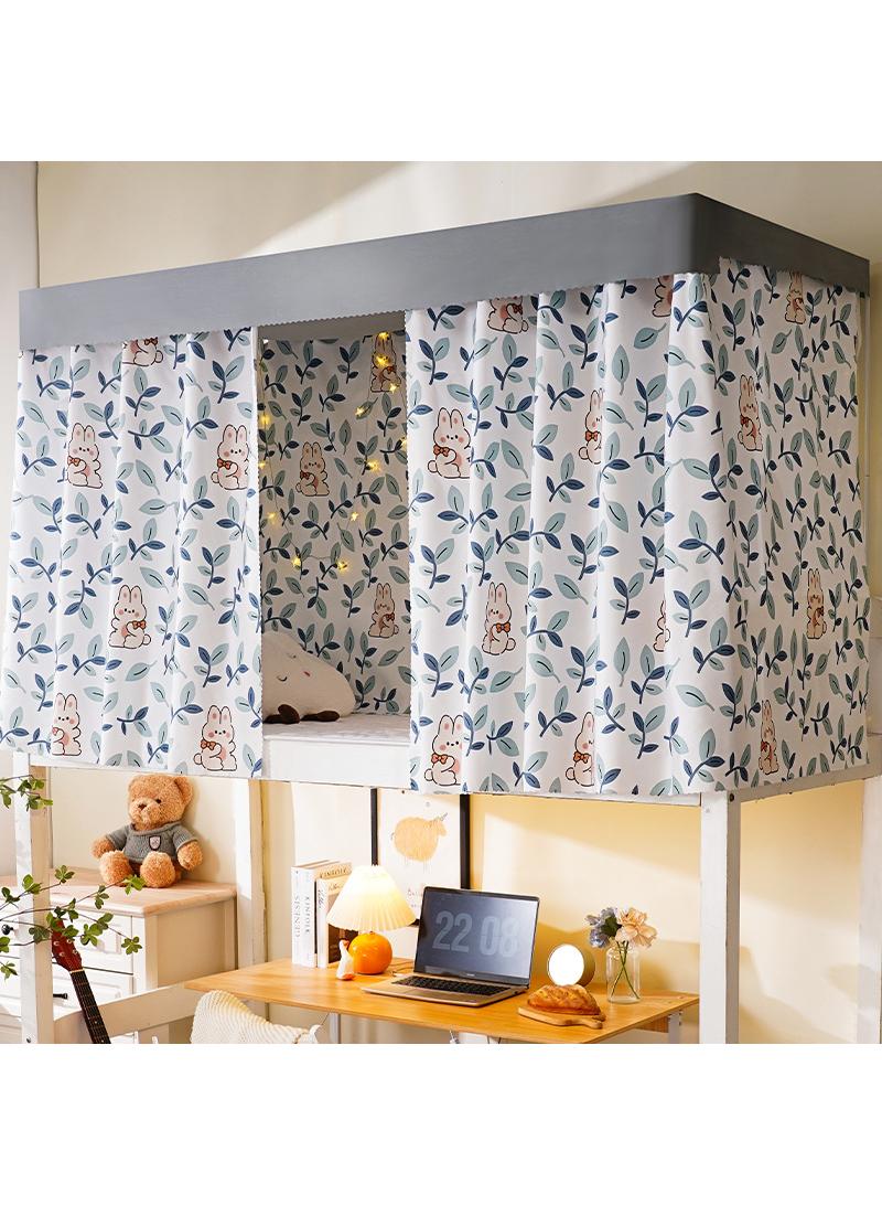 Dormitory bed curtains, student dormitories with physical shading bed curtains 1.15 * 2m 2pcs, with dust-proof top cloth - Image 1