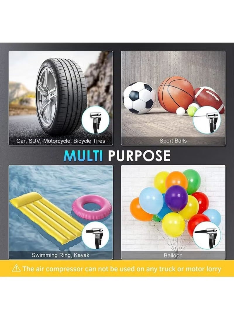 EFUMKE Digital Car Tyre Inflator Air Compressor with Auto Stop and LED Light 12V Fast Portable Air Pump for Car Bicycle Motorcycle Ball Air Mattress - Image 4