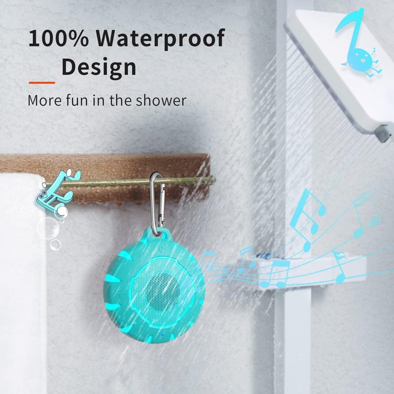 HEYSONG Bluetooth Waterproof Speaker, Shower Speaker with HD Sound, LED Light, Floating, Lightweight Portable Speakers for Travel, Pool, Beach, Kayak, Gifts for Girl - Image 2