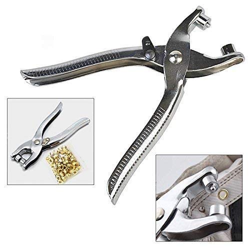 Hetkrishi Hetkrishi 3 in 1 Leather Belt Hole Punch Eyelet Pliers and Snap Button Setter Tool Kit Silver Set of 3  - Image 3