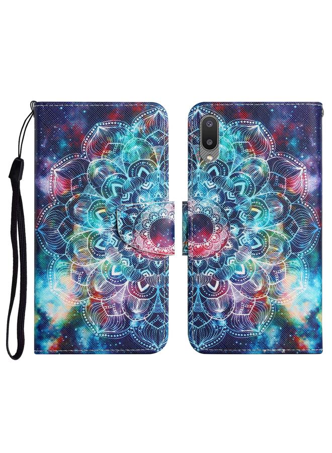 اس-توب جراب لهاتف Samsung Galaxy A02، جراب جلدي أفقي قابل للطي بنمط مرسوم مع حامل وفتحة بطاقة ومحفظة - Image 1