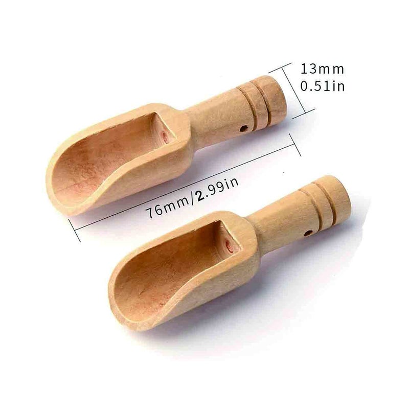 Calary Arroyner 20 PCS Mini Wooden Spoon Mini Bamboo Spoons Small Bath Salt Spoon Small Spice Spoons for Sugar Scrubs, Spices, Bath Salts, Cooking - Image 2