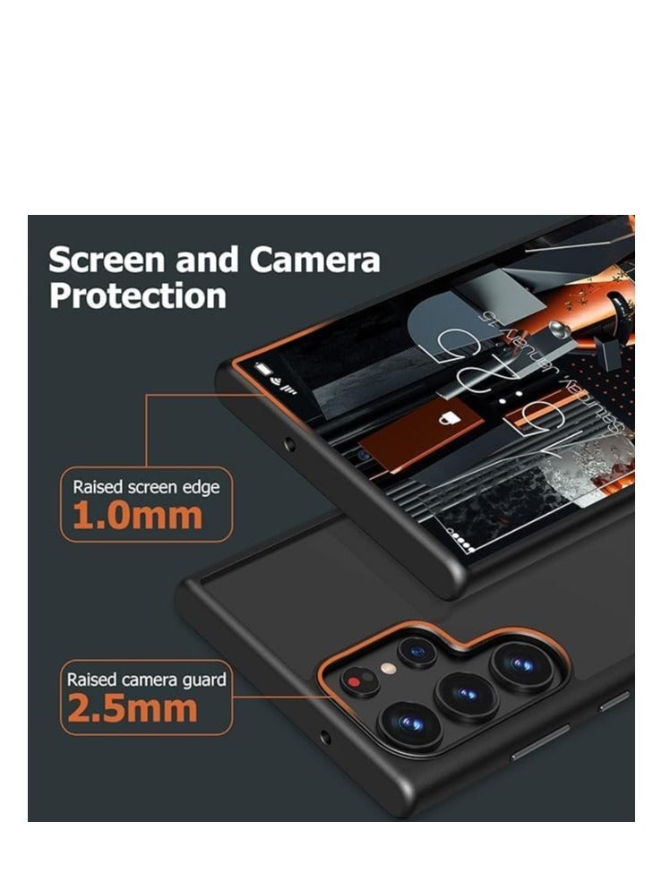 Magic Mask Magic Mask Q Series Clear Case Compatible Case Shockproof Hard PC +Soft Silicone Transparent Protective Slim Hard Back Cover with Silicone Frame for (Black, Samsung S23 Ultra) - Image 4