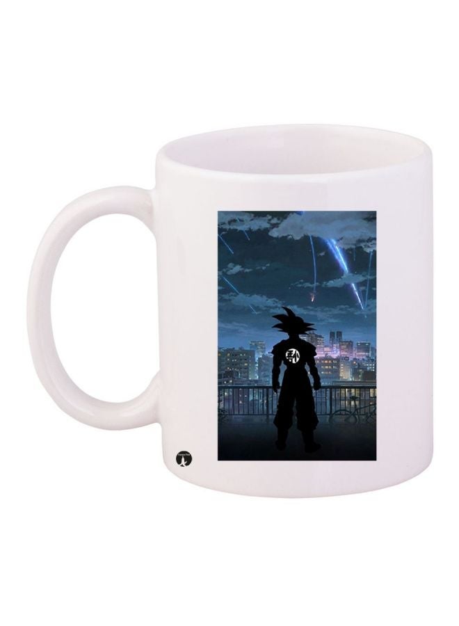 RYN Goku Printed Coffee Mug White/Blue/Black 11ounce