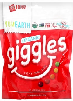 YumEarth Yum Earth, Organic Giggles, 10 Snack Bags, 0.5 oz (14 g) Each 