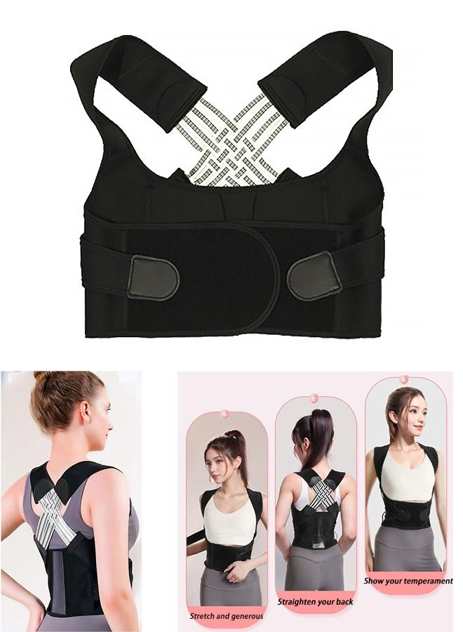 Arabest Back Brace and Posture Corrector for Women and Men Back Straightener Posture Corrector Scoliosis and Hunchback Correction Back Pain Spine Corrector Support Adjustable Posture Trainer（Size:L)  - Image 1