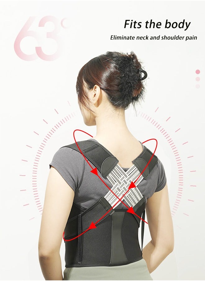 Arabest Adjustable Posture Correction Back Support Belt Back Support Brace and Posture Correction Belt Breathable Material Relieve Pain Stress and Fatigue Adjust to Body Shape  - Image 3