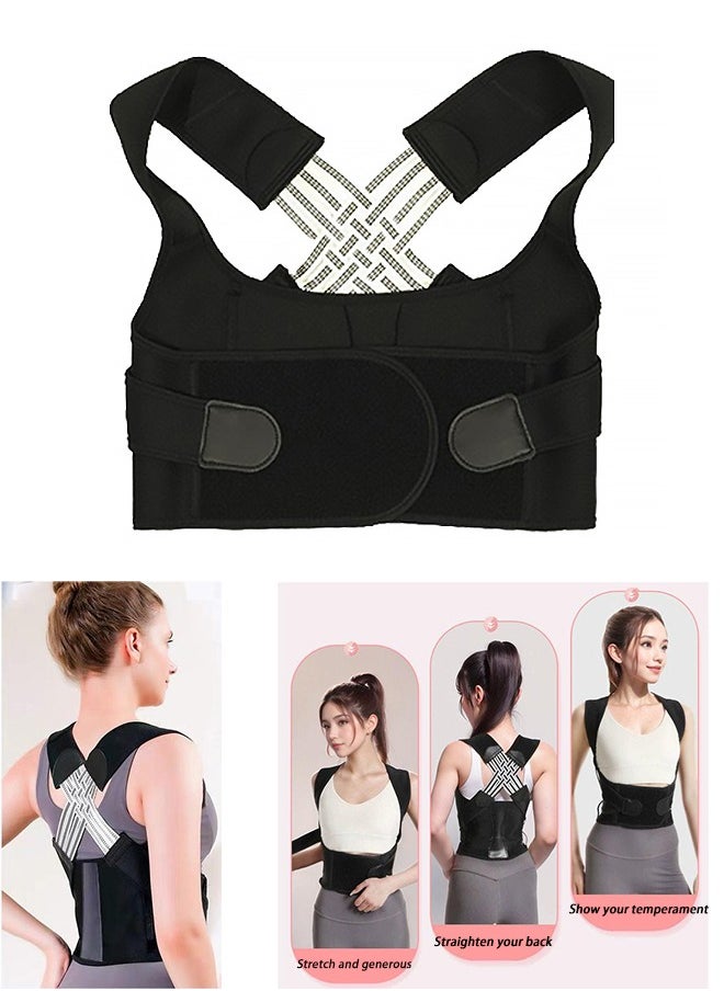 Arabest Adjustable Posture Correction Back Support Belt Back Support Brace and Posture Correction Belt Breathable Material Relieve Pain Stress and Fatigue Adjust to Body Shape  - Image 1
