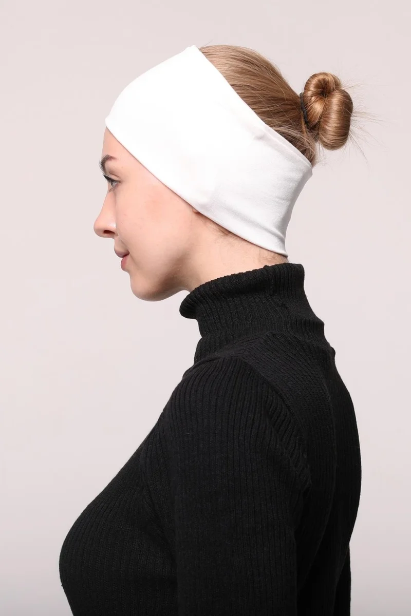 التوبة Women's Combed Cotton Seamless Hijab Bandana Bonnet Sports Hair Band