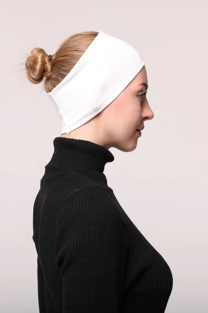 التوبة Women's Combed Cotton Seamless Hijab Bandana Bonnet Sports Hair Band