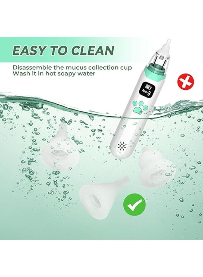 Electric nasal aspirator for babies and children – rechargeable nasal cleaner for infants and children, 3 suction levels, 3 silicone heads, anti-reflux - Image 3