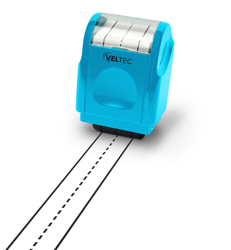 Veltec Dashed Handwriting Lines Practice Roller Stamp for Kids Parents and Teachers Light Blue
