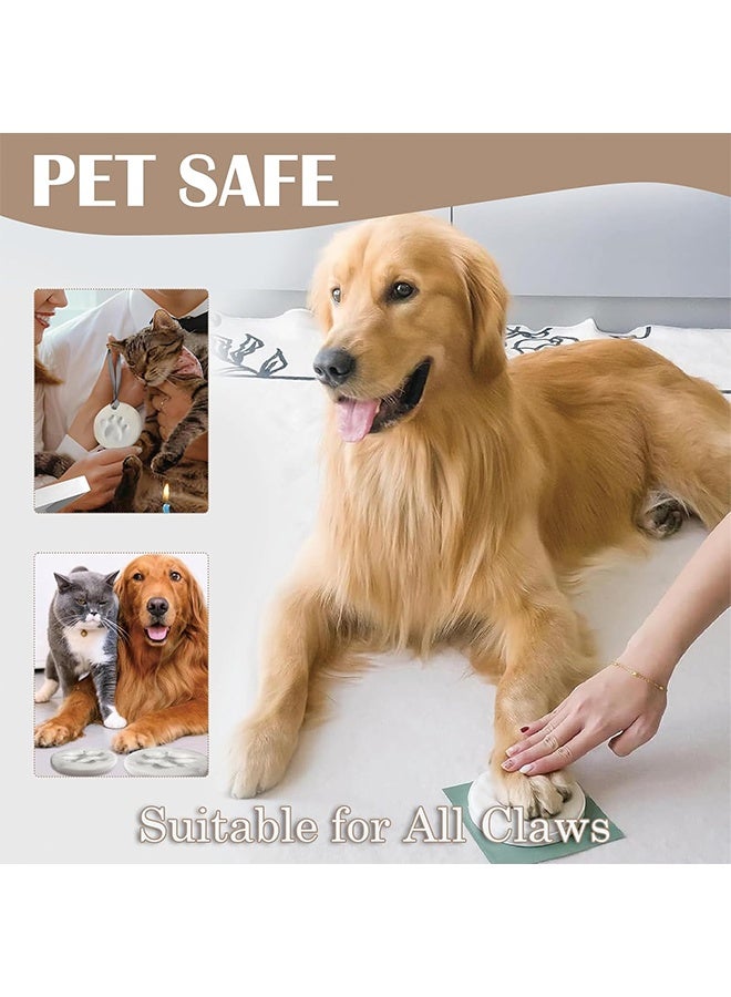 طقم بصمة مخلب، طقم بصمة مخلب للكلاب والقطط، طقم بصمة مخلب، طقم بصمة مخلب معلق من الطين يمكنك صنعه بنفسك، طقم بصمة مخلب للحيوانات الأليفة للأطفال والقطط والكلاب، هدية تذكارية للعائلة، هدية بصمة مخلب شخصية (أبيض) - Image 4