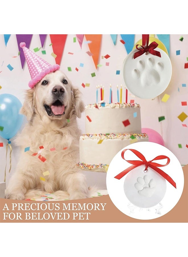 طقم بصمة مخلب، طقم بصمة مخلب للكلاب والقطط، طقم بصمة مخلب، طقم بصمة مخلب معلق من الطين يمكنك صنعه بنفسك، طقم بصمة مخلب للحيوانات الأليفة للأطفال والقطط والكلاب، هدية تذكارية للعائلة، هدية بصمة مخلب شخصية (أبيض) - Image 5