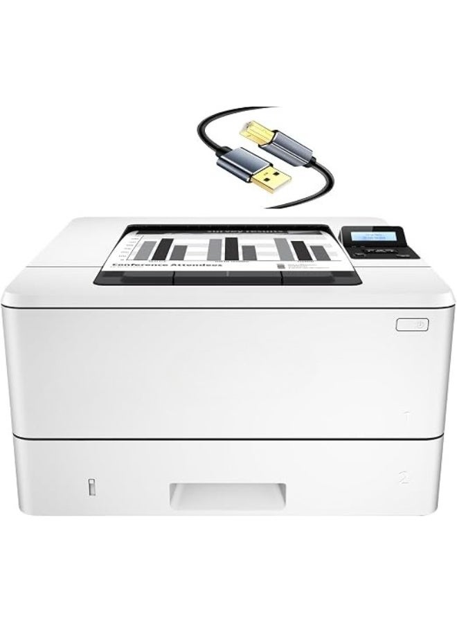 High-speed black and white laser printer for offices and businesses, single function with network input and digital display, includes high-speed printer connection cable - White - Image 1
