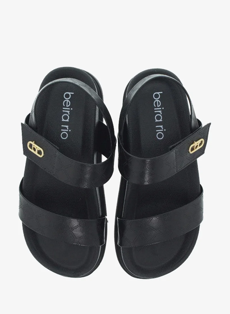 Beira Rio Black Flat Sandals for Women – Stylish Ladies Flat Sandals & Comfortable Flat Slippers for Women | Best Price UAE