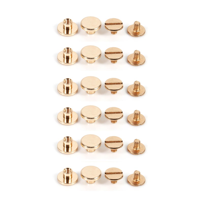 10sets 5/6.5/8mm Solid Brass Button Stud Screw Nail Screwback for Leather Rivet Belt DIY Gold - Image 5