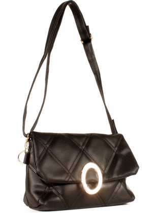 Women's Quilted Buckle Detailed Shoulder Bag (20641)