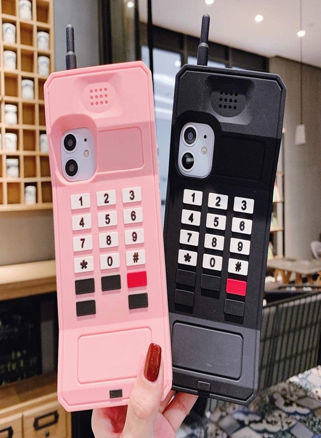 UnnFiko 3D Silicone Case Compatible with iPhone 16 Pro Max, Retro Classic Creative Soft Rubber Bumper Cover Cool Fun Thick Protective Stand Case (Retro Cellphone Pink, iPhone 16 Pro Max) - Image 5