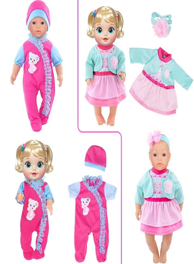 iBayda 10 Sets Doll Clothes & Accessories - Playtime Outfits with Hats and Headbands for 10/12/14 Inch New Born Baby Dolls (No Doll Included) - Image 4