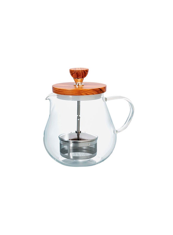 Hario Teaor Olive Wood Pull-up Tea Maker, 450ml - Image 1